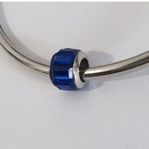 Silver Blue Crystals Charm for Pandora Style Bracelet